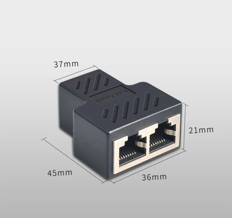 2 Divisores De Cable De Red Kwmobile - Adaptador RJ45 Hembra A 2 Salidas, Para Compartir Conexión LAN