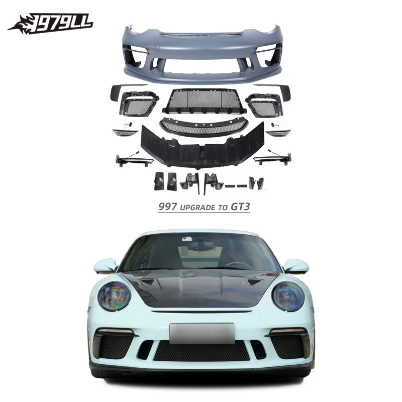 Porsche 911 997 Front Bumper Upgrade To 991 GT3 Body Kit 2004-2011