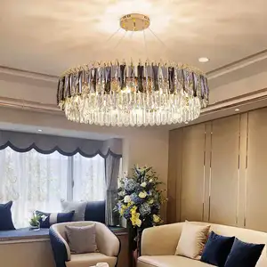 Modern Luxury Villa Wedding Crystal LED Pendant Light Large Hotel Chandelier with Remote Control Factory Direct Sales