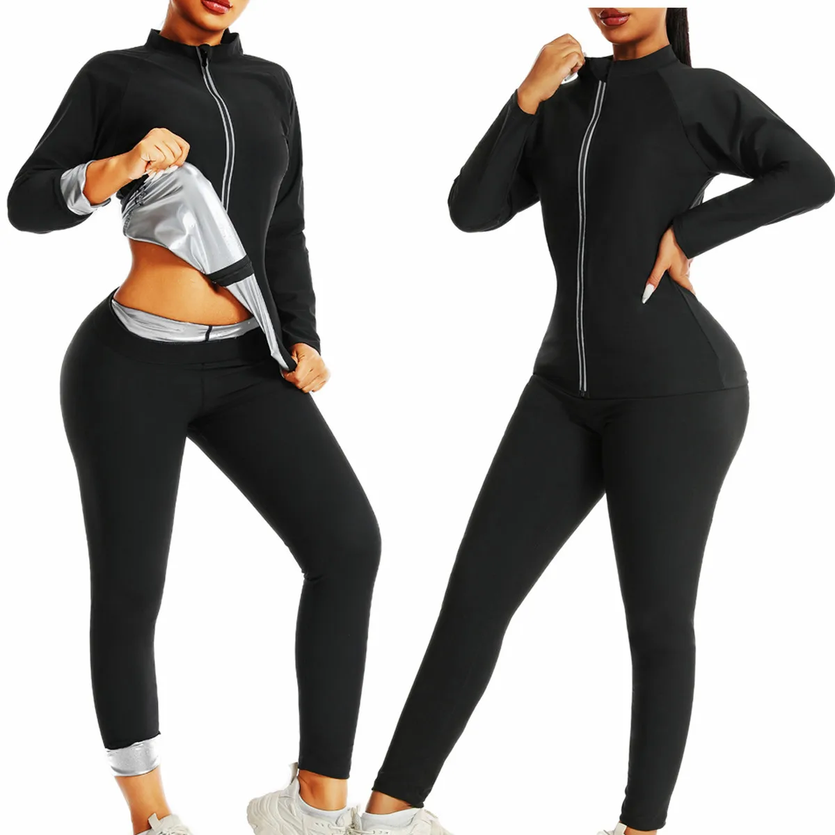 Women's Neoprene Sauna Sweat Suit Heat-Trapping Jumpsuit