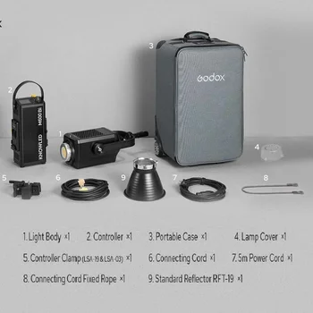 Godox Knowled M600Bi Bi-Color LED Moonlight 2800K-6500K CRI 96+ TLCI 97+ 730W Bowens Mount LED Video Lighht with 7 FX Effects product image