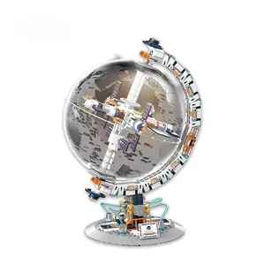 EPT Aerospace Series Breaking Dawn Transparent Space-Themed Globe Creative DIY Block Building Toy Children Packaged Box Sets