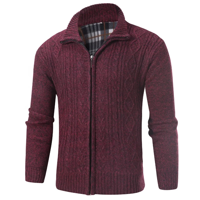 Wholesale Man Knitted Cardigan Casual Solid Unisex Wool 100% Cotton Winter Fall Cropped Cashmere Christmas Knit Sweater Men