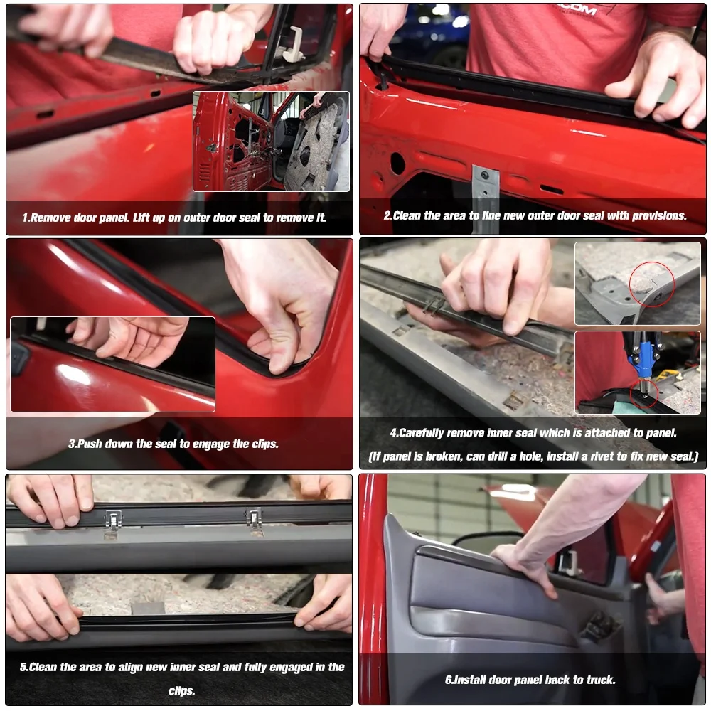 Front Door Window Outer Weatherstrips For 1999-2016 Ford Super Duty | Dennis Carpenter - View #9