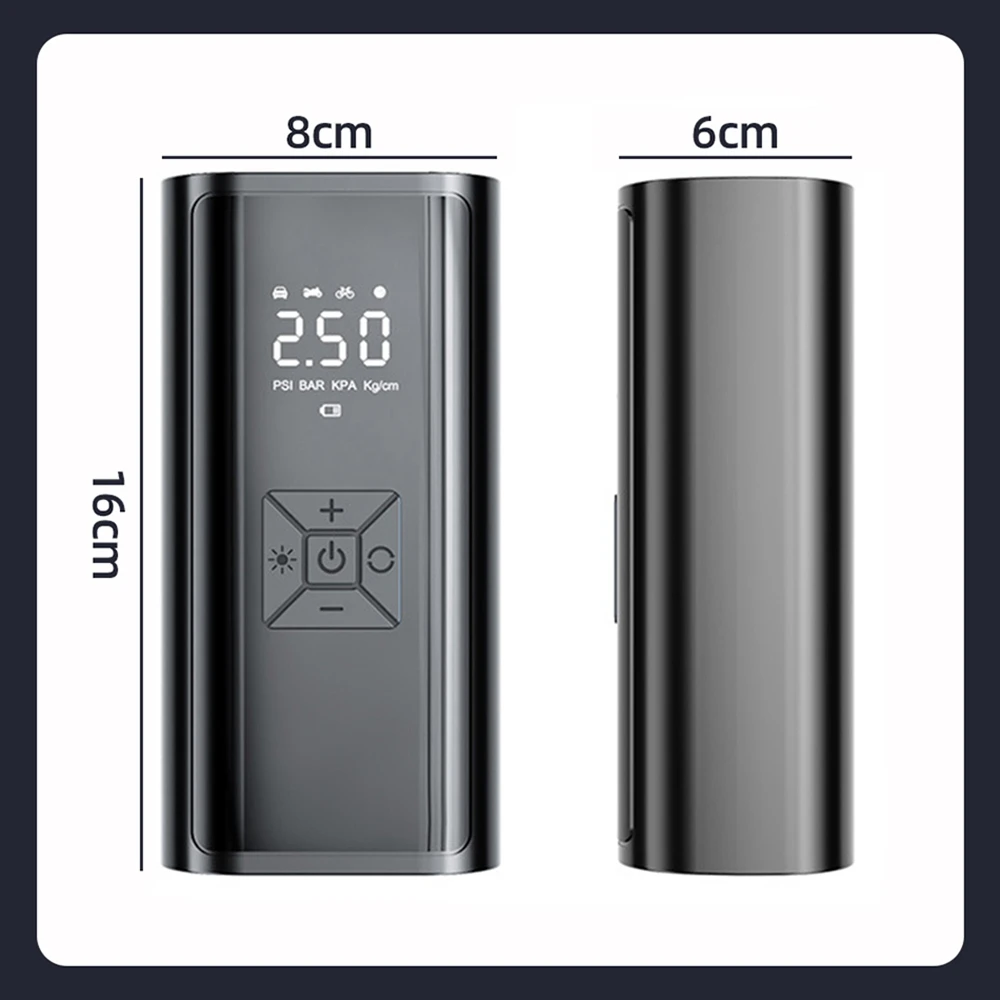 150psi Electric Tire Pump 4500 Mah Mini Wireless Inflator Portable Compressor Digital Car Pump