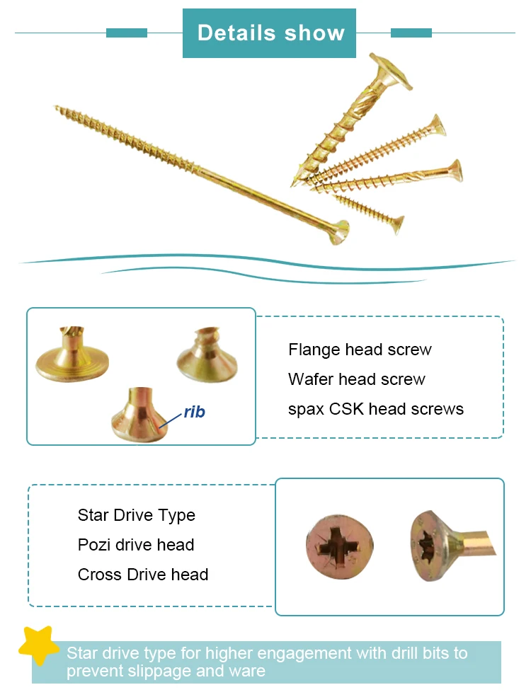 Beveled Screw Mdf Fiberboard Countersunk Tornillos Spax Selftapping Screw Chipboard Screw Buy