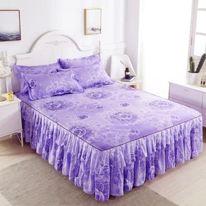 Factory Wholesale Custom Hot Sell  Colourful Patterns  Bedding Set Bed Skirt Set