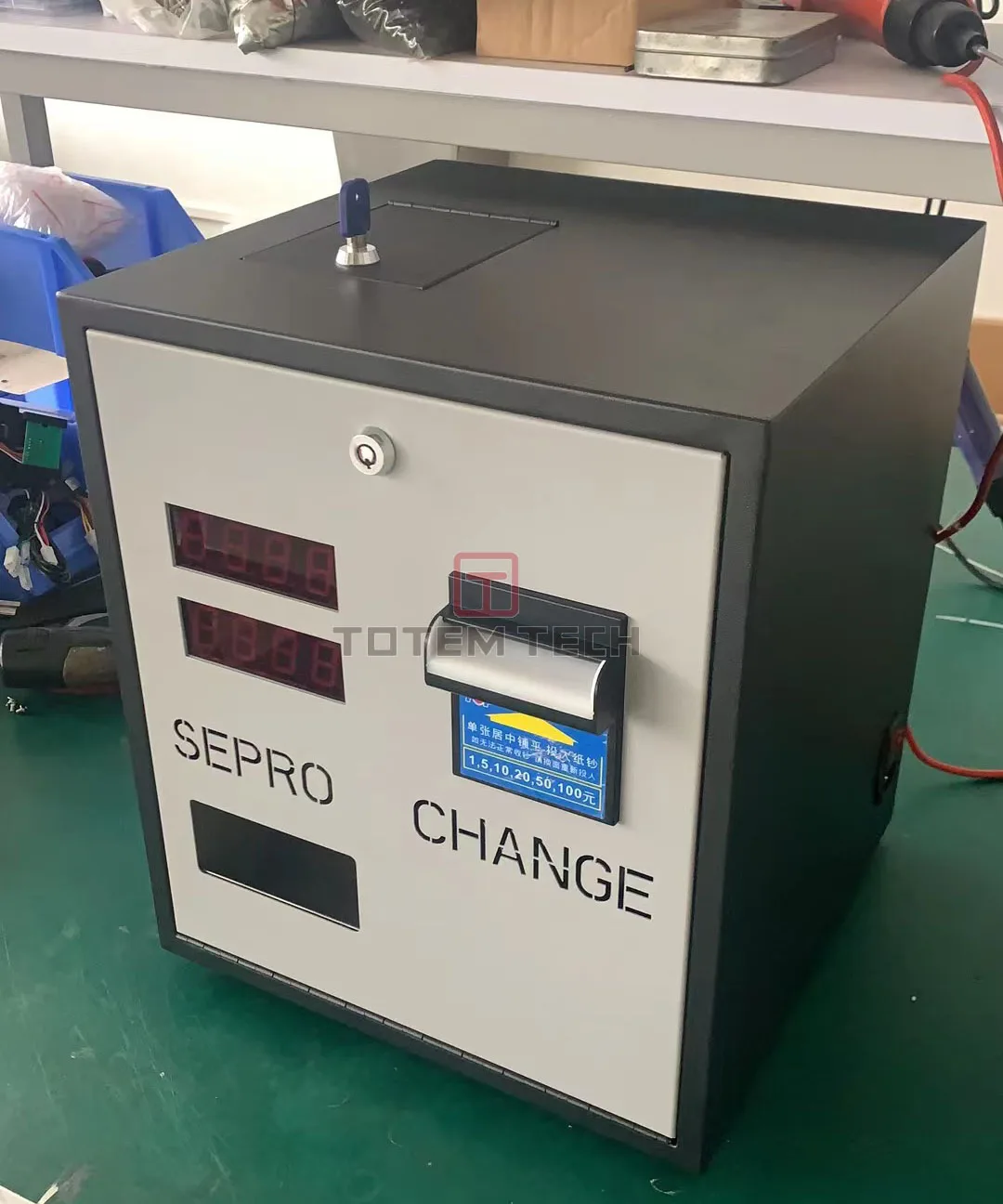 Bill To Coin Exchange Machines Customized Front Door Automatic Coin