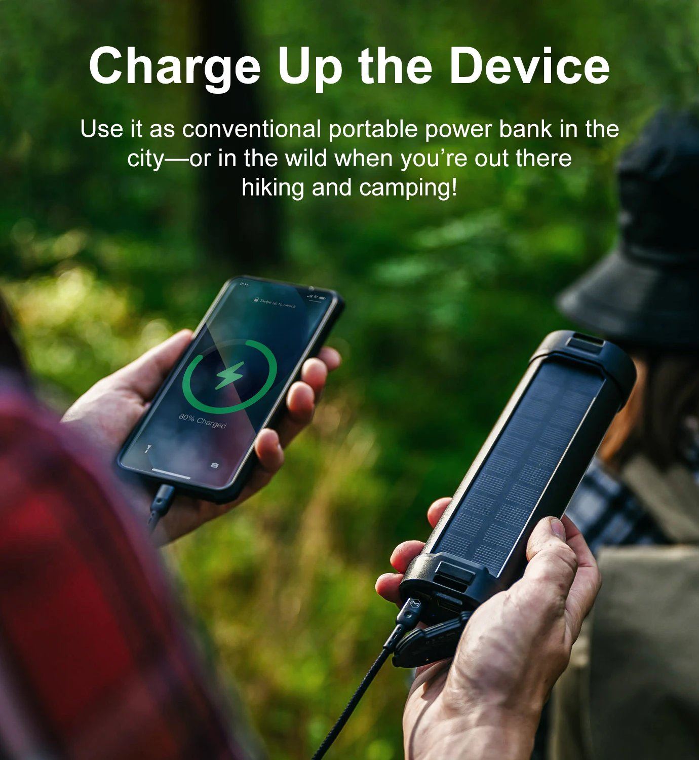 На открытом воздухе портативная Современная многофункциональная перезаряжаемая подвесная Светодиодная лампа для кемпинга на солнечных батареях огни 2-в-1 фонарь мобильный аккумулятор