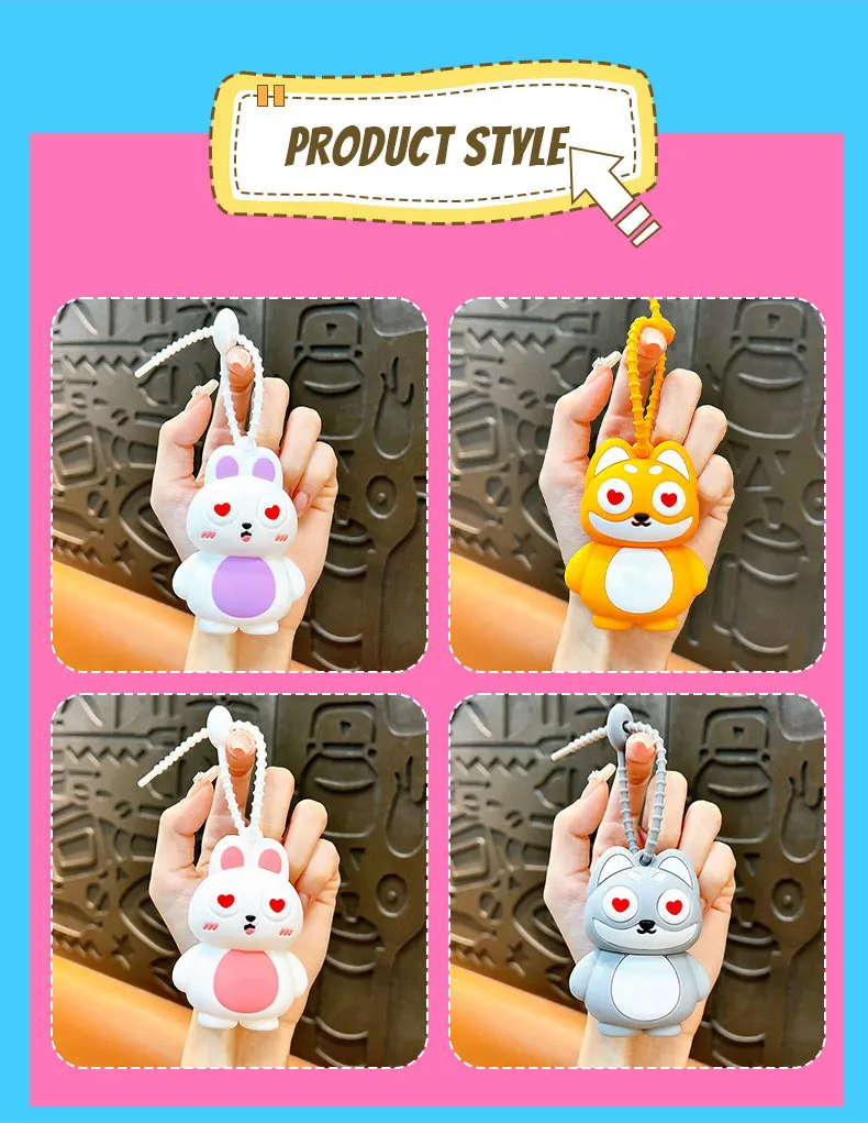 product animal squeezeable keychains with pop out eyes pvc fun stress relief charms kids birthday party favors bag fillers boys girls226-61