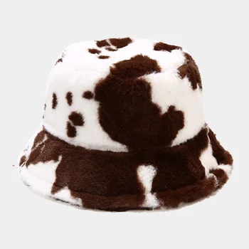 Cappello A Secchio Leopardato In Finta Pelliccia - Kgm Accessories