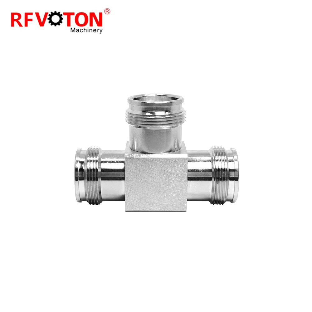 Zavod Mini DIN 4.3-10 L20 Ayol g'ildirakdan 4.310 ayolgacha 4.3/10 Rf koaksial moslagich ulagichi (rf) O'ng burchakli T shaklidagi ulagich