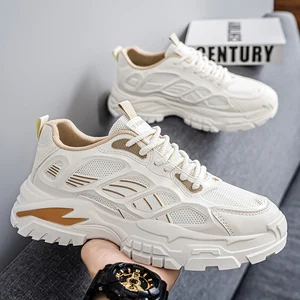 Factory Direct Sales Men's Casual Sports Shoes Anti Slip and Height Increasing Dad Shoes Mesh Breathable Shoes