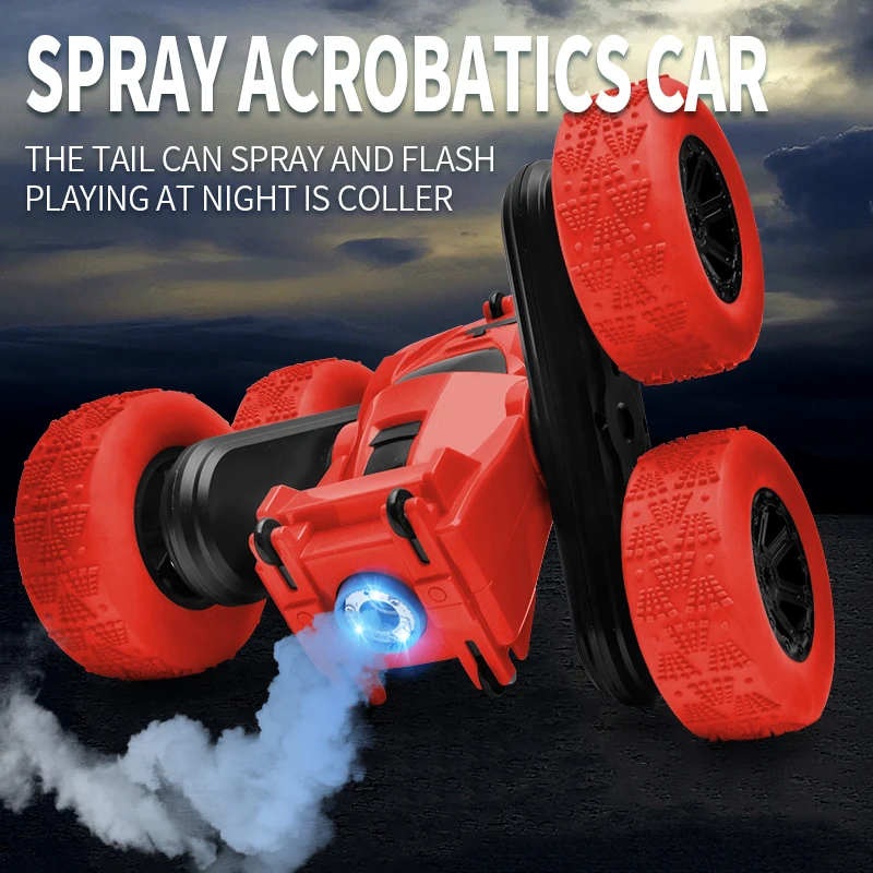 ZIGOTECH 360 Rolling Remote Control Car with Light Spray Skidding Stunt Car R/C