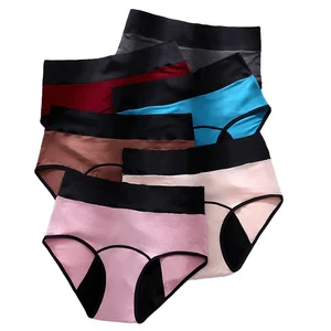 Customizable Logo Protective Leakproof Hipster for Period Panties Washable Reusable Sanitary Menstrual Underwear Solid Knitted