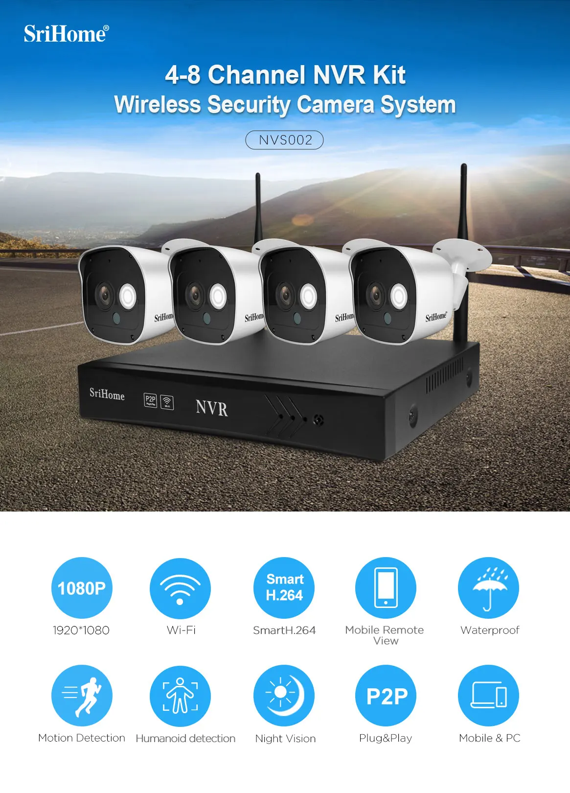16CH WiFi POE NVR Set Video Surveillance Kit 1080P 8CH NVR H.264 Wireless Wireless NVR Kit  2.0MP CCTV Surveillance IP Camera.jpg