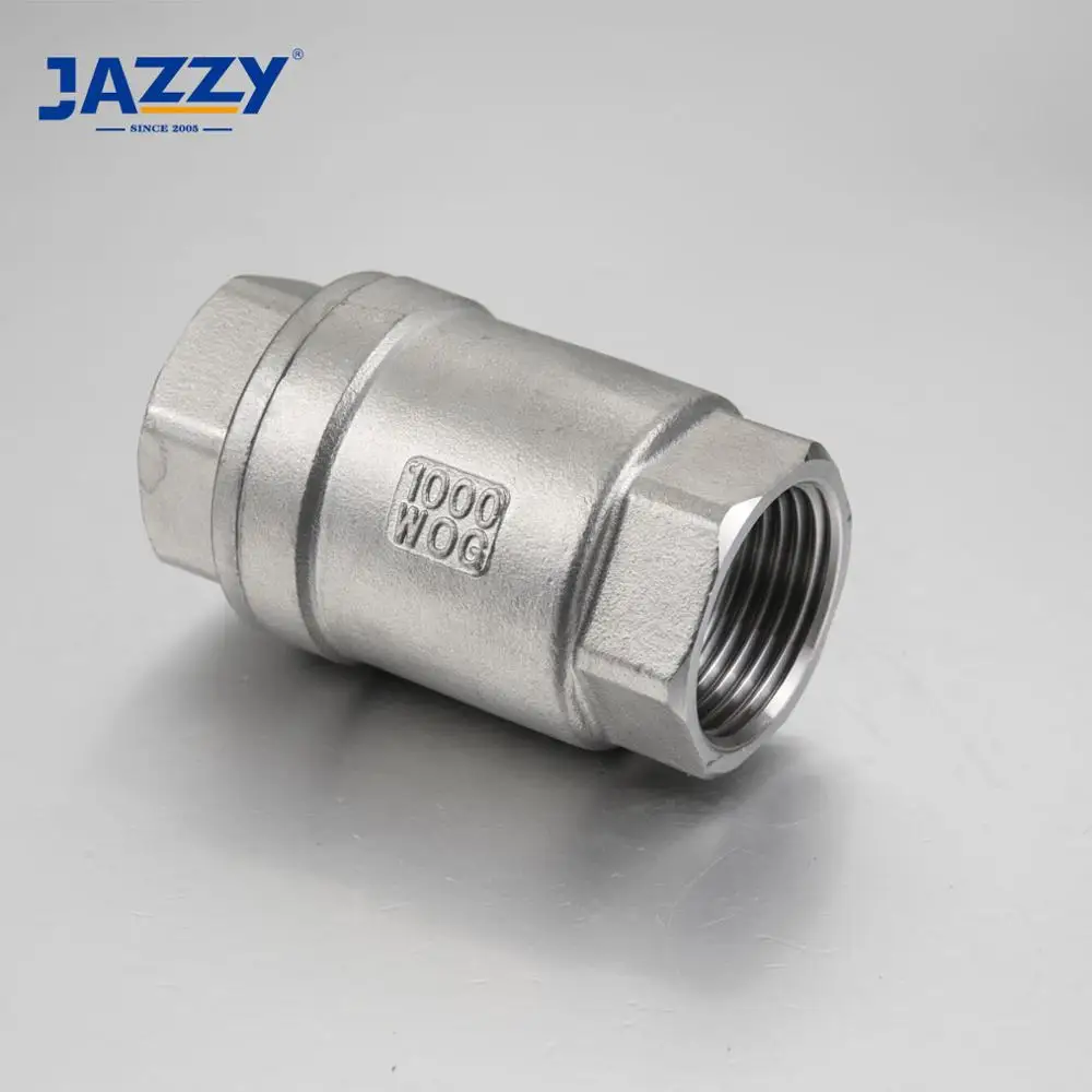 JAZZY stainless steel 304 316 threaded vertical spring check valve for water/oil/gas industrial