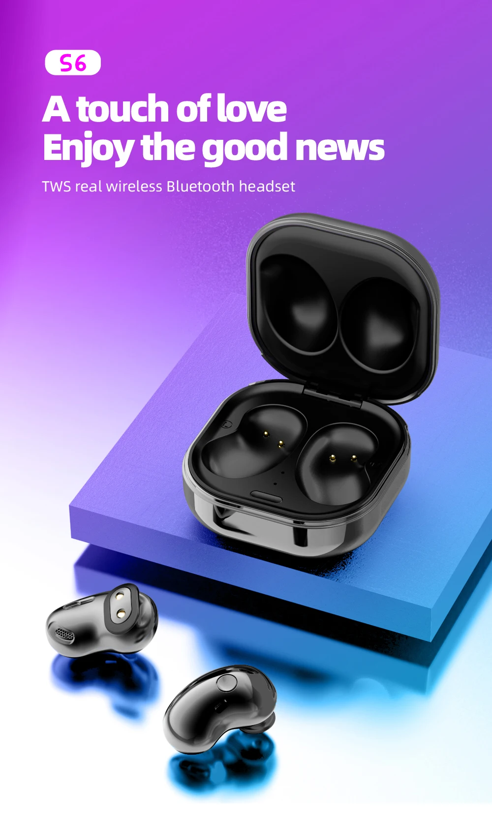 Stereo Waterproof Wireless BT Gold tws True Sports Wireless Fone De Ouvido Earbuds Earphones S6 for Samsung Buds Live S6 tws - ANKUX.COM