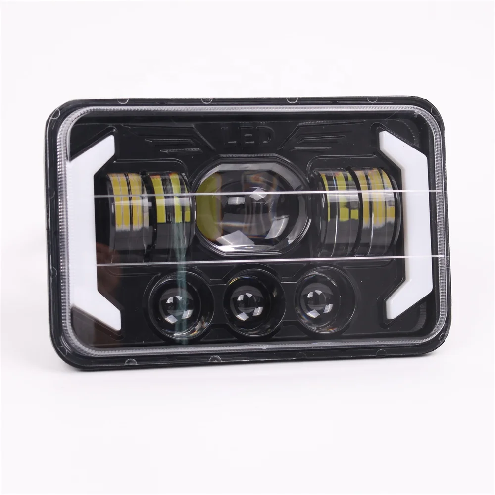 TIYPEOR 5 Inch LED Headlight Square DRL for Motorcycle Car Light LED Headlamp for Jeep Wrangler Off-road Vehicle