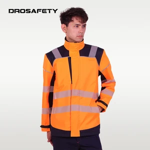 Stretch Cold Weather Work Clothes Lined Fleece Safety Clothing Reflective Fire Resistant Jacket