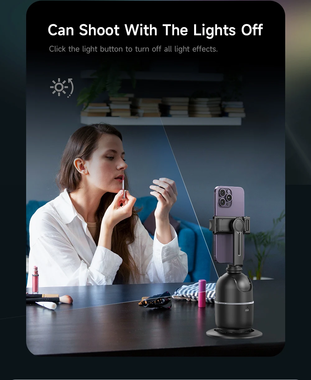 360 Degree Face Automatic Tracking Smart Shooting Phone Holder for ...