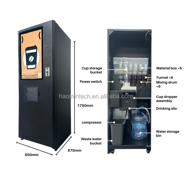 Commercial Protein Vending Machine Self Service  Milk Tea Coffee Hot Chocolate Vending Machine Automatic