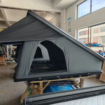 OEM Outdoor Camping Waterproof 4 People SUV Aluminium Alloy Rooftop Tent Triangle Hard Shell Top Roof Tent