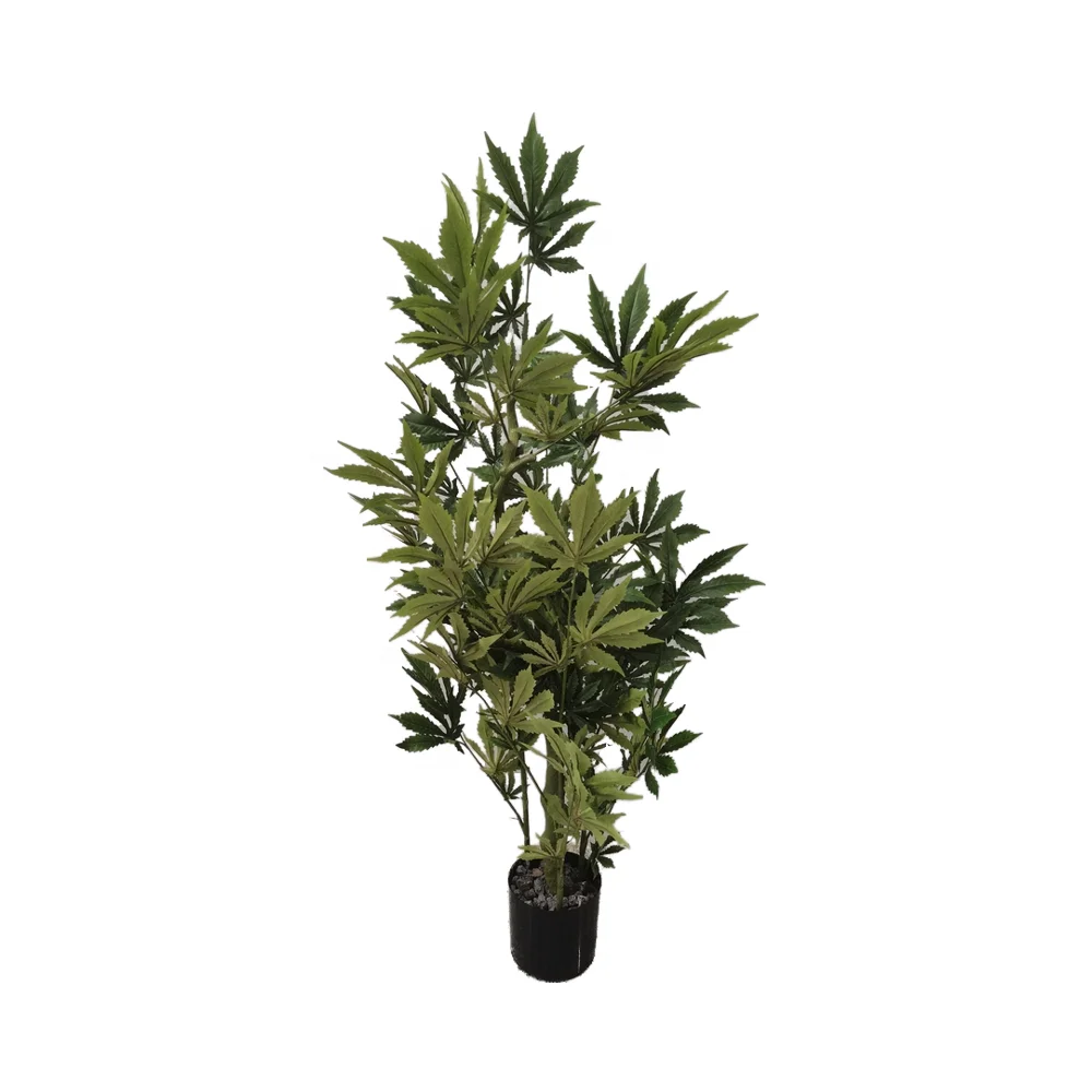 100cm knstliche Cannabis pflanze fr Wohnkultur Inklusive Topf