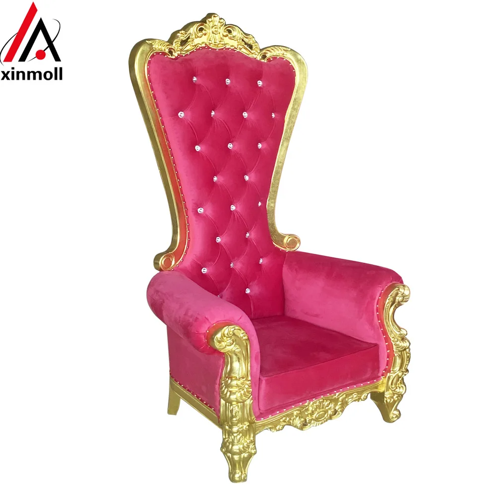 Wholesale King And Queen High Back Cheaper Gold Throne Chairs Royal