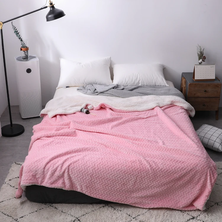 Flannel Coral Fleece Blanket 100%Polyester Home Thick Winter Super Soft