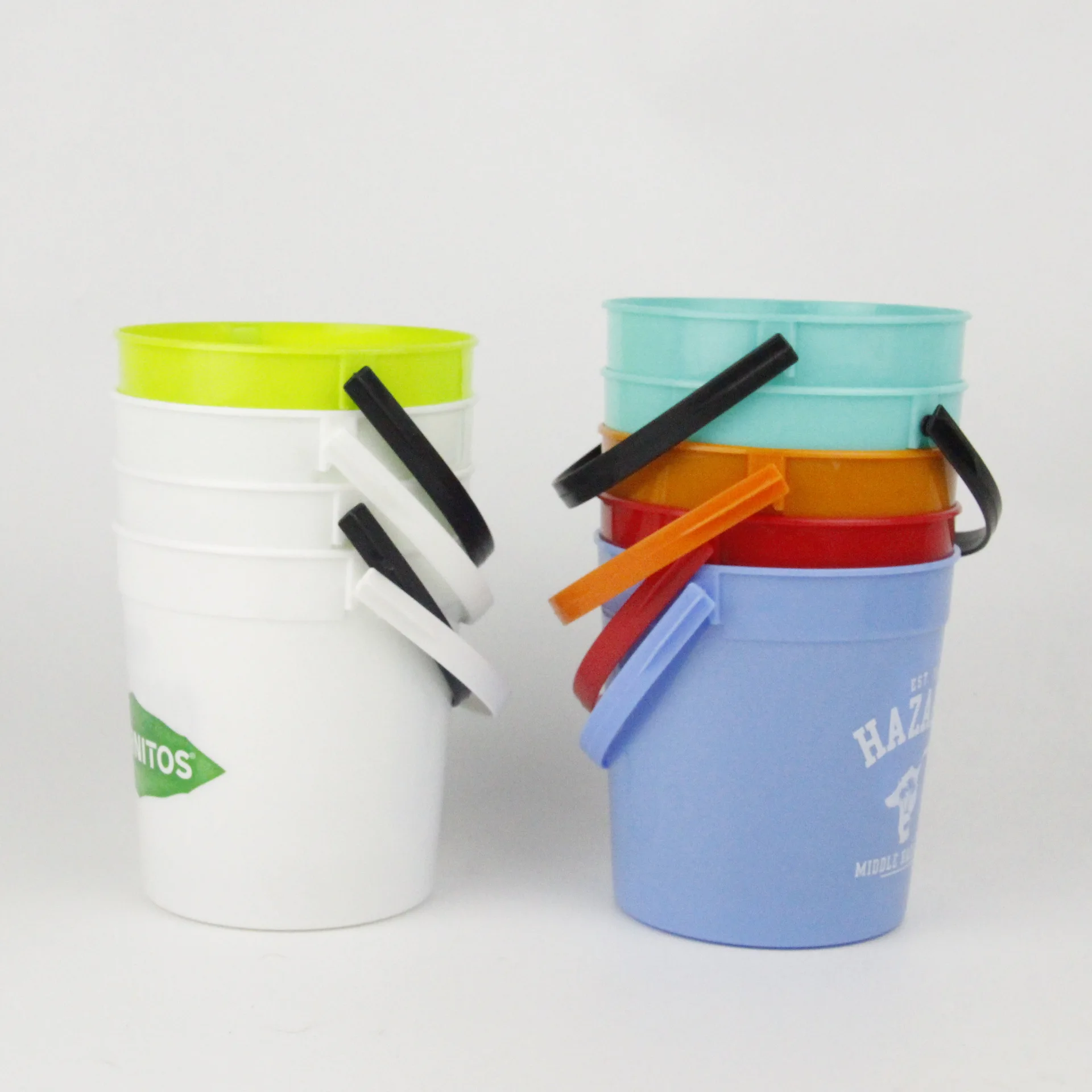 Customized 32 Oz Plastic Cocktail Bucket Clear Portable Rum Vodka Punch Drinks Bucket With