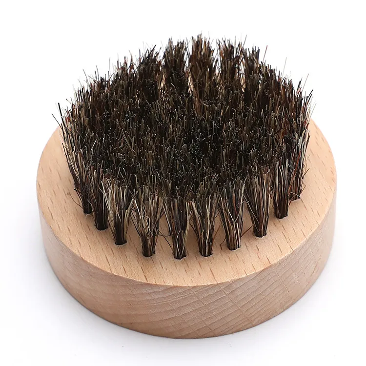 Ready to ship high quality natural beech custom logo wooden round pigtail hair beard brush.jpg