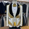 White-3pcs/set-Jacket + vest + pants