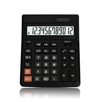 LCD Screen 12Digit Solar Calculator Real Dual Power, Durable & Customizable for Professional/Academic calculator