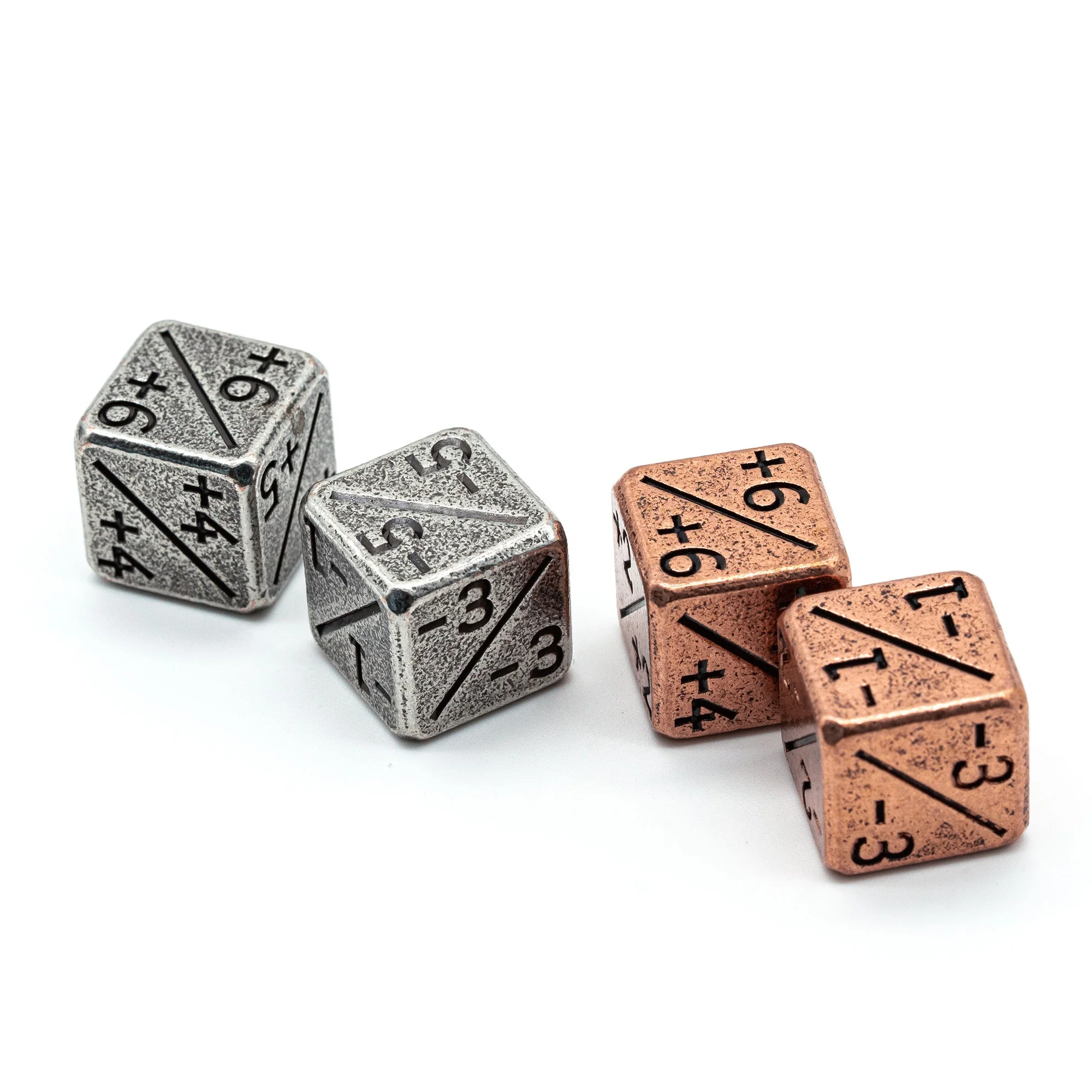 Udixi Polyhedral Custom logo Rpg Dungeons and Dragons Metal Plus and Minus Counter Dice