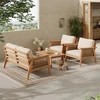 Teak+ Beige + Acacia Wood + Rope + Waterproof Fabric