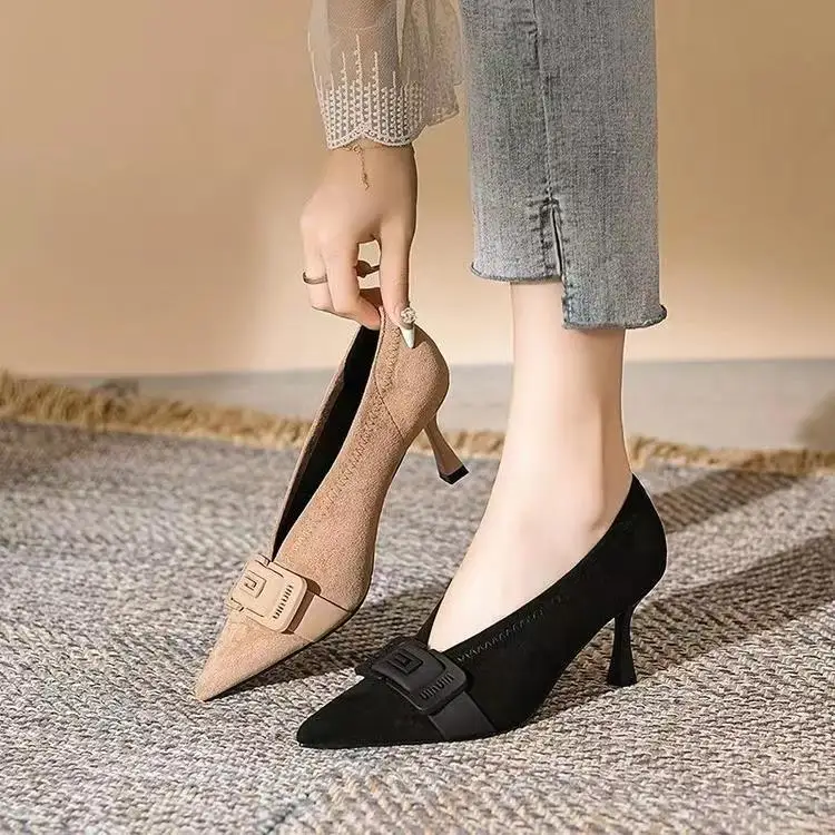 38,90 US$-Wholesale New Transparent Round Toe High Heels Anklestrap  Stilettos High Heel Sandals Rhinestone Slipon Pumps Style Wom-Description