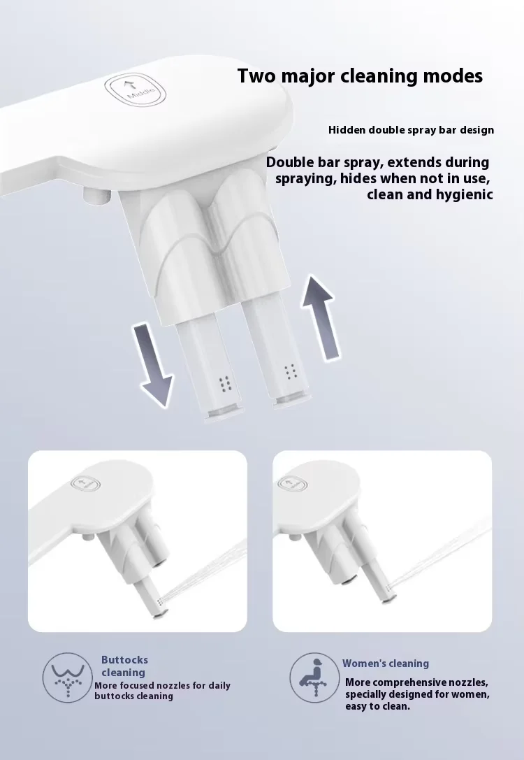 Toilet Accessories Non-electric Dual Nozzle Bidet Portable Ultra-Slim Toilet Bidet Attachment Without Installation for Home Use supplier