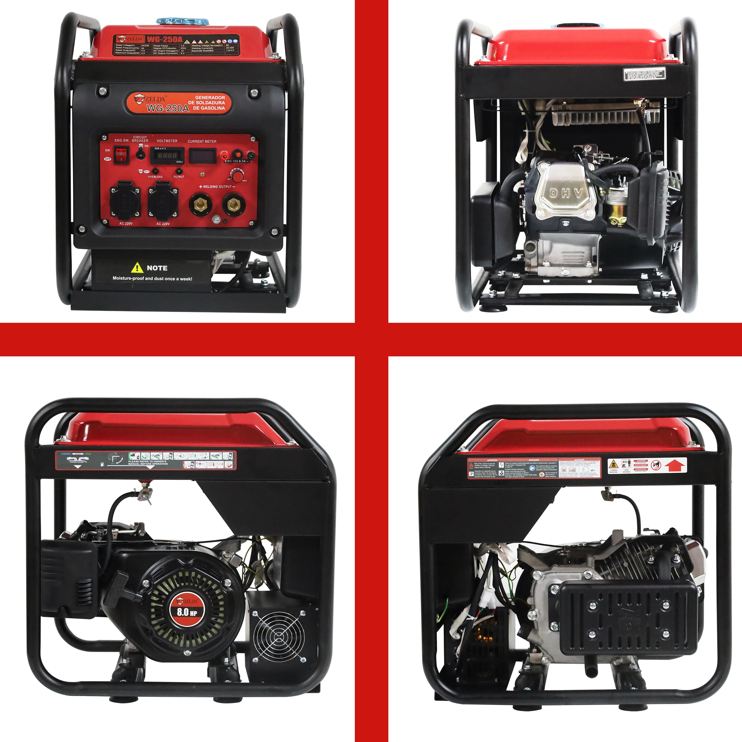 Zelda 6.5 Max AC Output Gasoline Generator Inverter Air Cooled Welding Equipment Reliable High-quality 50Hz 4-stroke Recoil