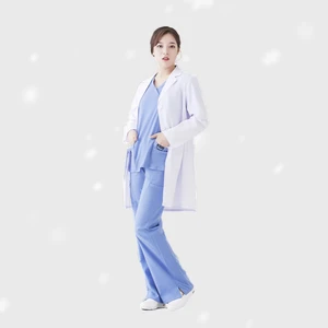 Customized Logo Women's Doctor's Working Coat White Hospital Uniform