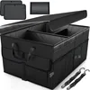 Black car storage box with lid