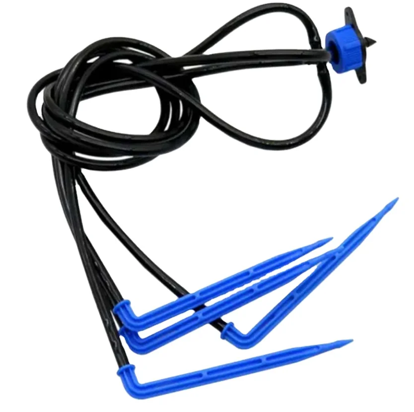 Automatic Plastic Pot Dripper Even Water Distribution with Four Arrows Flower Drip Irrigation Device for Greenhouse Use