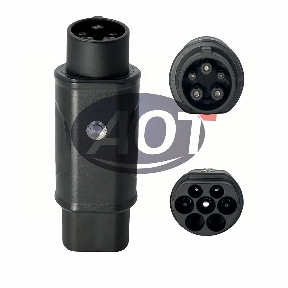 AOTAI J1772 32A Type 2 til Type 1 Adapter with start/stop button Electric Vehicle Charging Adapter