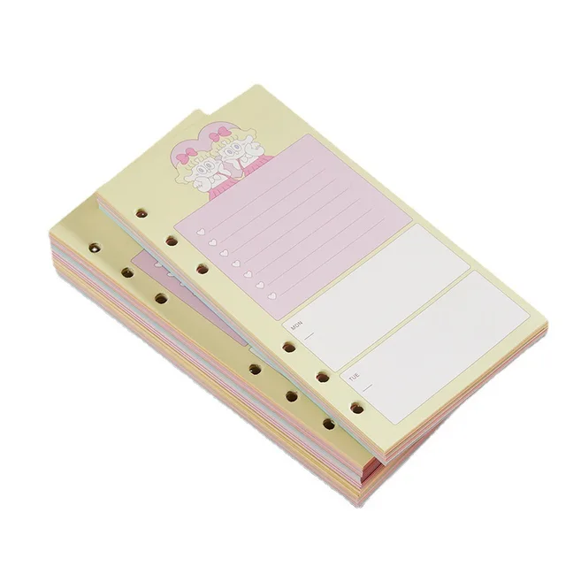 Cornell A6 Hand Ledger 6-Hole Loose-Leaf Book Cute Heart Design High-Value Spiral Style for Core Ins Girls Color Paper Cover