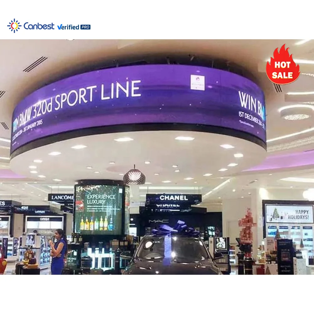 360 Degree Round Panel Small Billboard Screen Pantalla De Flexible Rollable Led Display