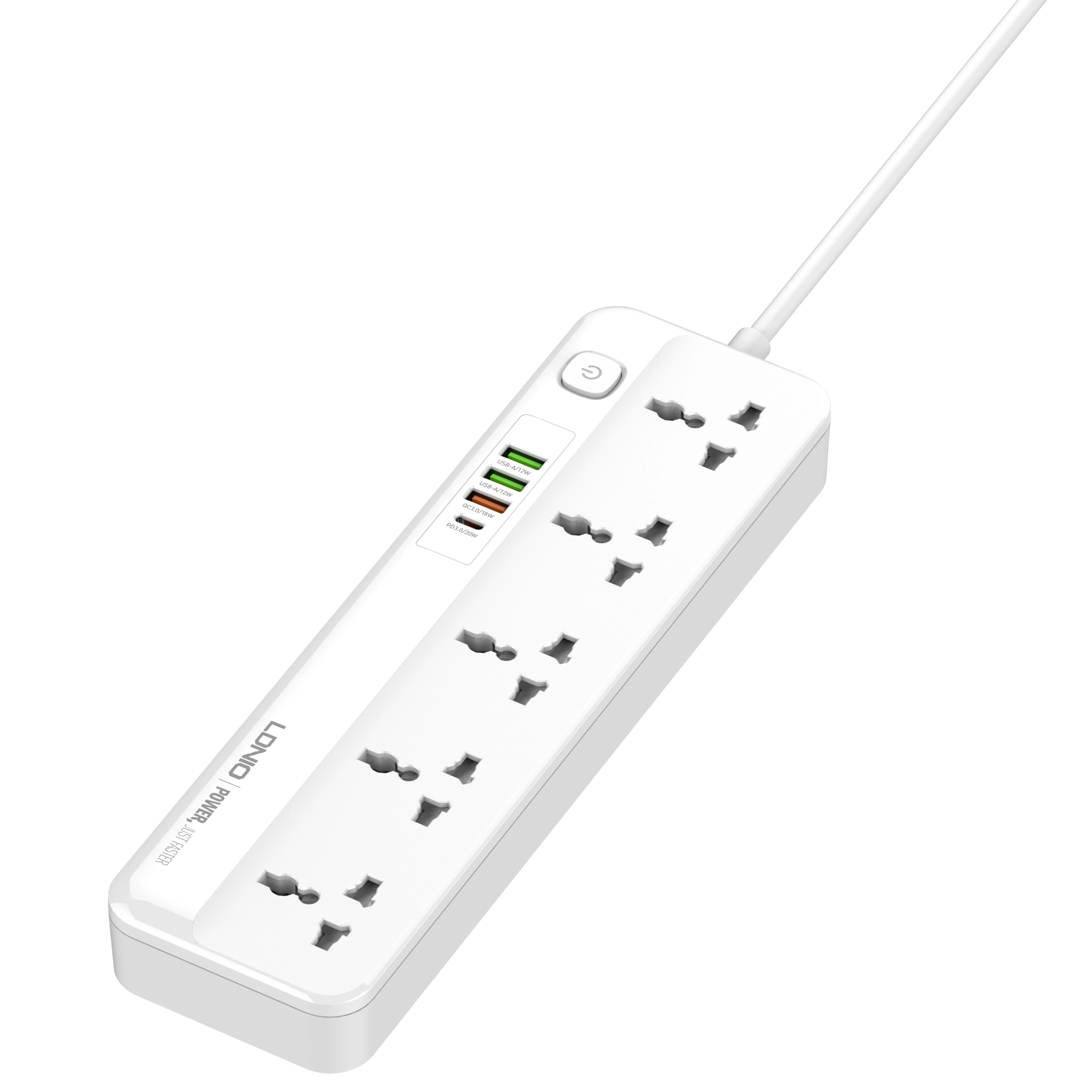 Kích thước chi tiết và bao bì đóng gói ổ cắm điện cổng USB LDNIO SC5415