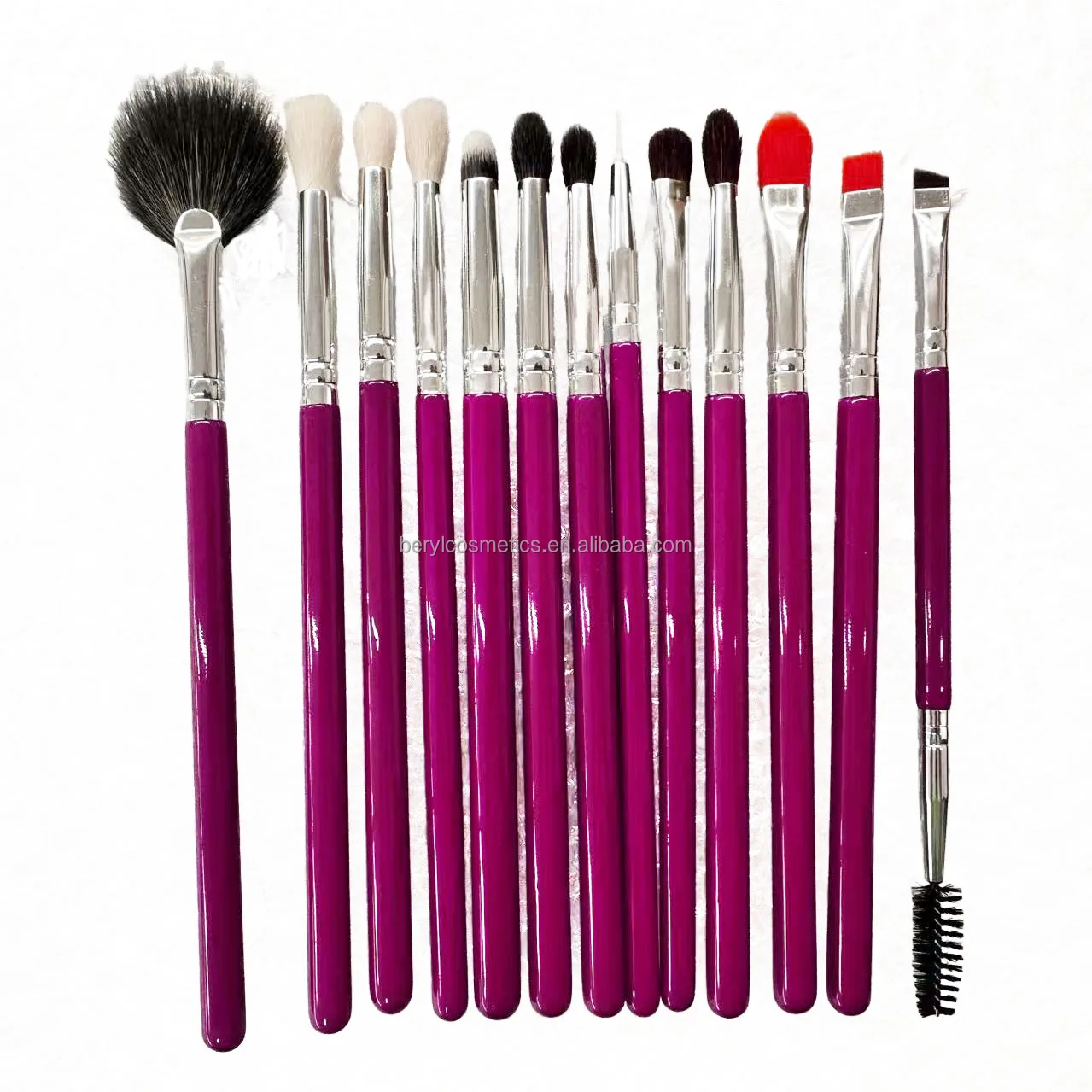 13 Pcs Luxury Purple Wooden Handle Makeup Brushes Set Foundation Piece
