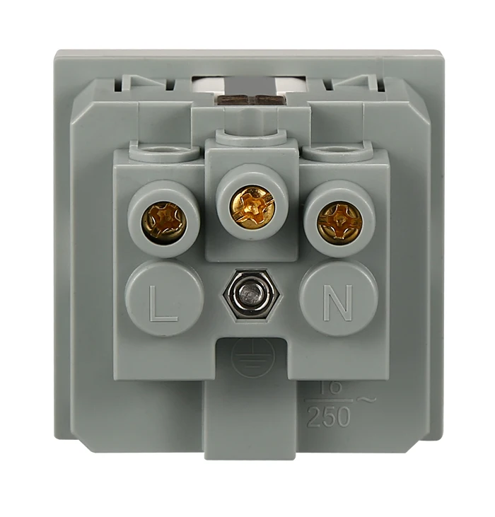 Wholesale 45 type European standard power socket black and white PC panel AC 110~250V 16A wall power socket
