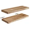 Dos piezas de madera de paulownia de color marrón claro ligeramente quemada