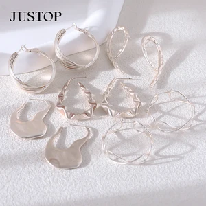 New Design Model Stud Unique Earrings Tarnish Fashion Jewelry Chunky Earring Clasp Hollow Twists Exaggerated Earring